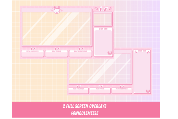Download Twitch Overlays Cute Bunny Package - Twitch overlays Collection