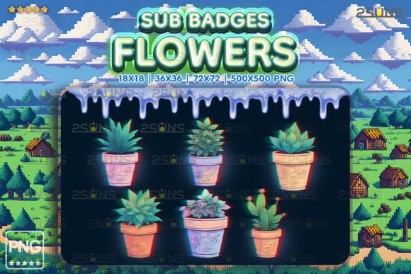 Download Flower Pot Sub Badges Plant Twitch Farm - Sub badges Collection