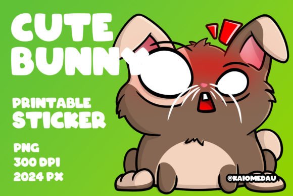 Download Cute Bunny Printable Sticker - Impressed - Sticker Collection