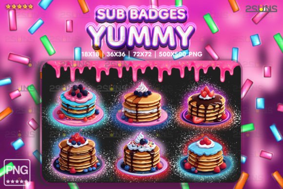Download 6 Yummy Sub Badges Twitch Pancakes - Sub badges Collection